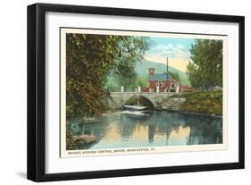 Bridge across Central Brook, Manchester, Vermont-null-Framed Art Print