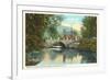 Bridge across Central Brook, Manchester, Vermont-null-Framed Premium Giclee Print