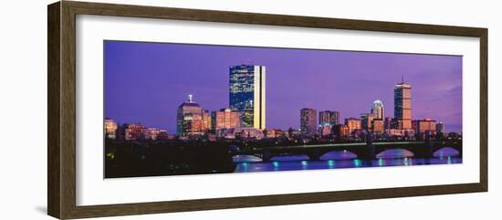 Bridge across Charles River, Back Bay, Longfellow Bridge, Boston, Suffolk County, Massachusetts, US-null-Framed Photographic Print