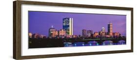 Bridge across Charles River, Back Bay, Longfellow Bridge, Boston, Suffolk County, Massachusetts, US-null-Framed Photographic Print