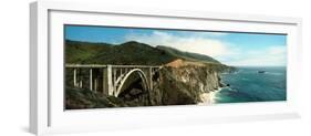 Bridge across Hills at the Coast, Bixby Bridge, Highway 101, Big Sur, California, USA-null-Framed Photographic Print