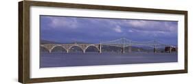 Bridge across the River, Conde B. McCullough Memorial Bridge, Coos Bay, North Bend, Oregon, USA-null-Framed Photographic Print