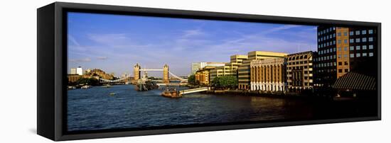 Bridge across the River Thames, Tower Bridge, London, England-null-Framed Stretched Canvas