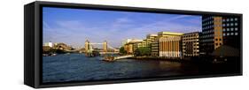 Bridge across the River Thames, Tower Bridge, London, England-null-Framed Stretched Canvas