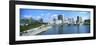 Bridge across the Scioto River with skyscrapers in the background, Columbus, Ohio, USA-null-Framed Photographic Print