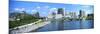 Bridge across the Scioto River with skyscrapers in the background, Columbus, Ohio, USA-null-Mounted Photographic Print