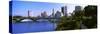 Bridge across the Scioto River with skyscrapers in the background, Columbus, Ohio, USA-null-Stretched Canvas