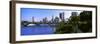 Bridge across the Scioto River with skyscrapers in the background, Columbus, Ohio, USA-null-Framed Photographic Print