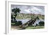 Bridge across the Tennessee River at Knoxville, 1870s-null-Framed Giclee Print