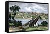 Bridge across the Tennessee River at Knoxville, 1870s-null-Framed Stretched Canvas