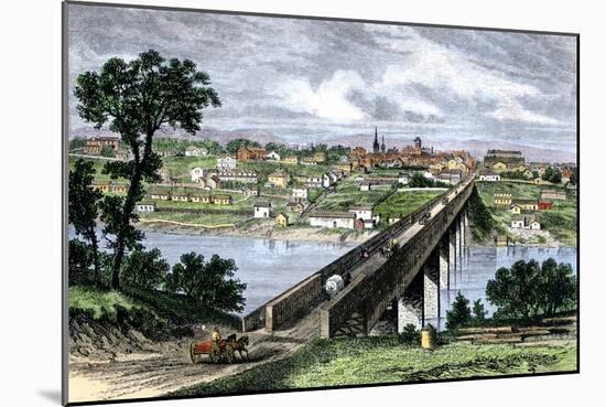 Bridge across the Tennessee River at Knoxville, 1870s-null-Mounted Giclee Print