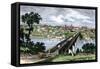 Bridge across the Tennessee River at Knoxville, 1870s-null-Framed Stretched Canvas