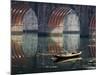 Bridge and Boat on Wuyang River, Zhenyuan, Guizhou, China-Keren Su-Mounted Photographic Print