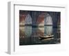 Bridge and Boat on Wuyang River, Zhenyuan, Guizhou, China-Keren Su-Framed Photographic Print