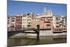 Bridge and Brightly Painted Houses on the Bank of the Riu Onyar-Martin Child-Mounted Photographic Print