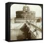 Bridge and Castle of St Angelo, Rome, Italy-Underwood & Underwood-Framed Stretched Canvas
