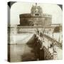 Bridge and Castle of St Angelo, Rome, Italy-Underwood & Underwood-Stretched Canvas