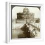 Bridge and Castle of St Angelo, Rome, Italy-Underwood & Underwood-Framed Photographic Print