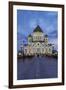 Bridge and Cathedral of Christ the Redeemer at Night, Moscow, Russia, Europe-Martin Child-Framed Photographic Print
