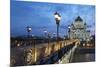 Bridge and Cathedral of Christ the Redeemer at Night, Moscow, Russia, Europe-Martin Child-Mounted Photographic Print