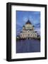 Bridge and Cathedral of Christ the Redeemer at Night, Moscow, Russia, Europe-Martin Child-Framed Photographic Print