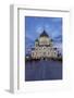 Bridge and Cathedral of Christ the Redeemer at Night, Moscow, Russia, Europe-Martin Child-Framed Photographic Print