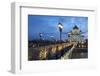 Bridge and Cathedral of Christ the Redeemer at Night, Moscow, Russia, Europe-Martin Child-Framed Photographic Print