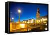 Bridge and Church at Night, Gothenburg, Sweden, Scandinavia, Europe-Frank Fell-Framed Stretched Canvas