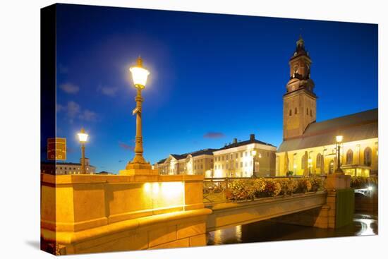 Bridge and Church at Night, Gothenburg, Sweden, Scandinavia, Europe-Frank Fell-Stretched Canvas
