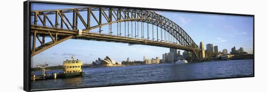 Bridge and City, Sydney Harbor, Sydney, New South Wales, Australia-null-Framed Photographic Print