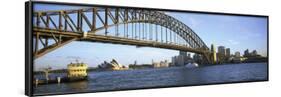 Bridge and City, Sydney Harbor, Sydney, New South Wales, Australia-null-Framed Photographic Print