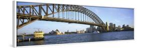 Bridge and City, Sydney Harbor, Sydney, New South Wales, Australia-null-Framed Photographic Print