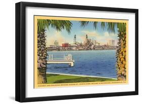 Bridge and City View, Jacksonville, Florida-null-Framed Art Print