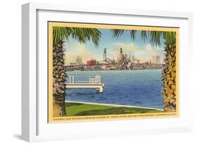 Bridge and City View, Jacksonville, Florida-null-Framed Art Print