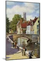 Bridge and Green Quay, Bruges, Belgium, C1924-Horace W Nicholls-Mounted Giclee Print