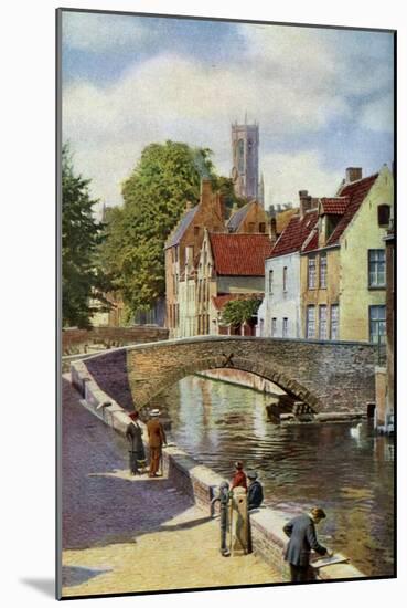 Bridge and Green Quay, Bruges, Belgium, C1924-Horace W Nicholls-Mounted Giclee Print