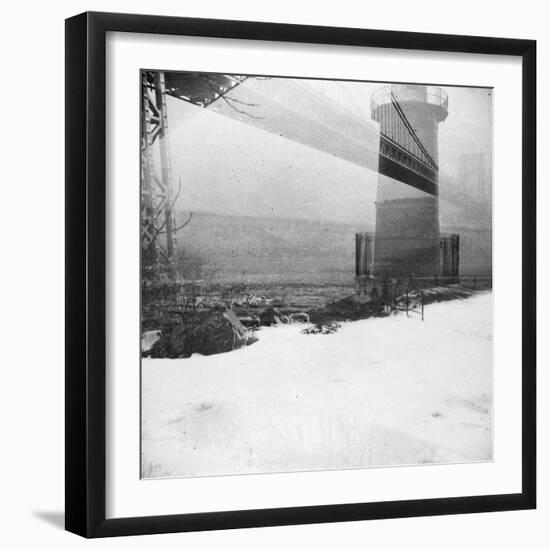 Bridge and Lighthouse, Doubled in Plenachrome-Evan Morris Cohen-Framed Premium Photographic Print