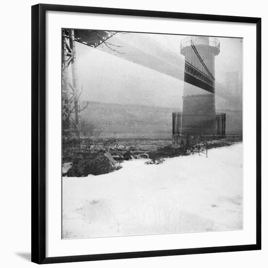 Bridge and Lighthouse, Doubled in Plenachrome-Evan Morris Cohen-Framed Photographic Print