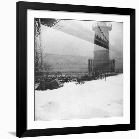 Bridge and Lighthouse, Doubled in Plenachrome-Evan Morris Cohen-Framed Photographic Print