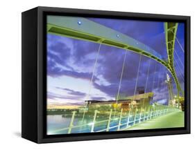 Bridge and Lowry Centre, Manchester, England-Nigel Francis-Framed Stretched Canvas