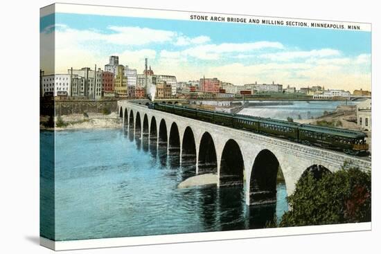 Bridge and Milling Section, Minneapolis, Minnesota-null-Stretched Canvas