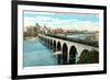 Bridge and Milling Section, Minneapolis, Minnesota-null-Framed Art Print