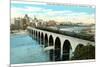 Bridge and Milling Section, Minneapolis, Minnesota-null-Mounted Art Print