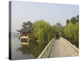 Bridge and Pavilion, West Lake, Hangzhou, Zhejiang Province, China, Asia-Jochen Schlenker-Stretched Canvas