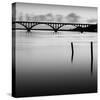 Bridge and Poles in Black and White-Shane Settle-Stretched Canvas