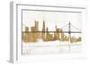 Bridge and Skyline Gold-Avery Tillmon-Framed Art Print