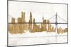 Bridge and Skyline Gold-Avery Tillmon-Mounted Premium Giclee Print