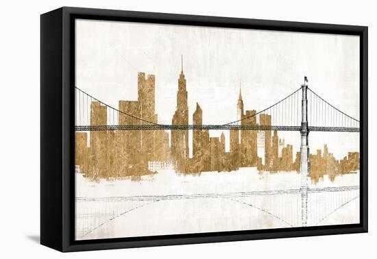 Bridge and Skyline Gold-Avery Tillmon-Framed Stretched Canvas