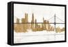 Bridge and Skyline Gold-Avery Tillmon-Framed Stretched Canvas