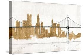Bridge and Skyline Gold-Avery Tillmon-Stretched Canvas